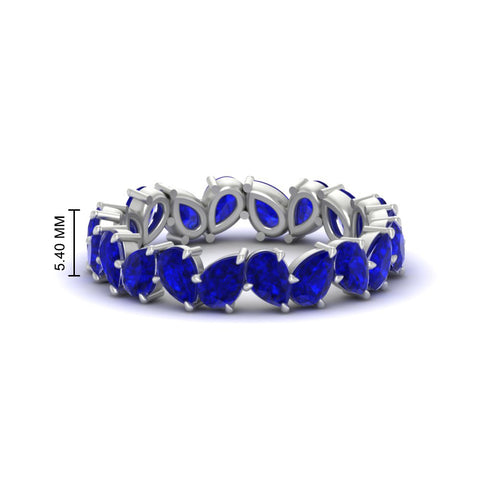 Pear Eternity Wedding Band Zig Zag