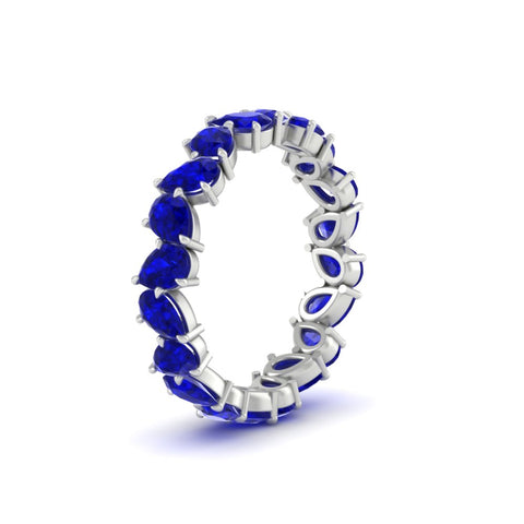 Pear Eternity Wedding Band Zig Zag