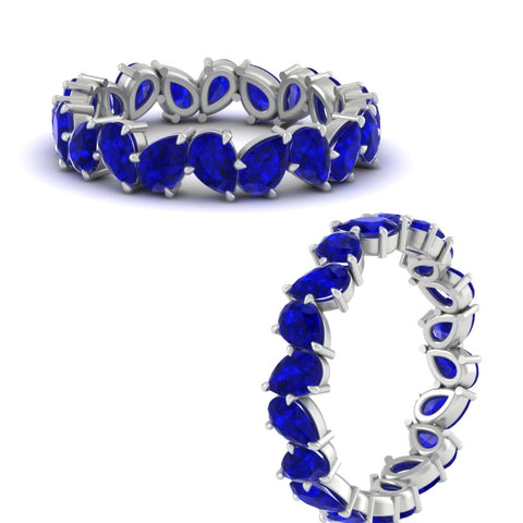 Pear Eternity Wedding Band Zig Zag