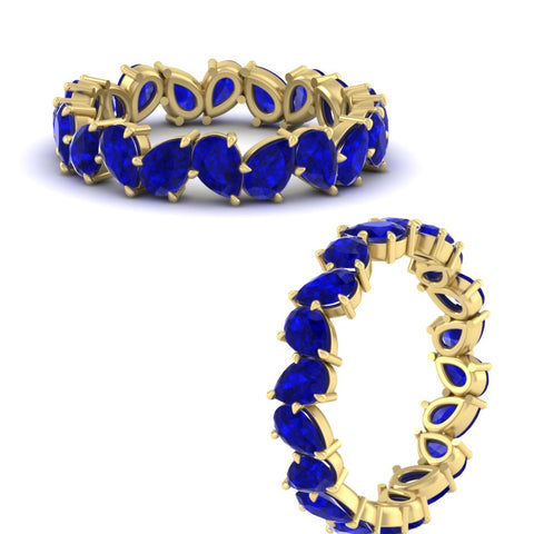 Pear Eternity Wedding Band Zig Zag