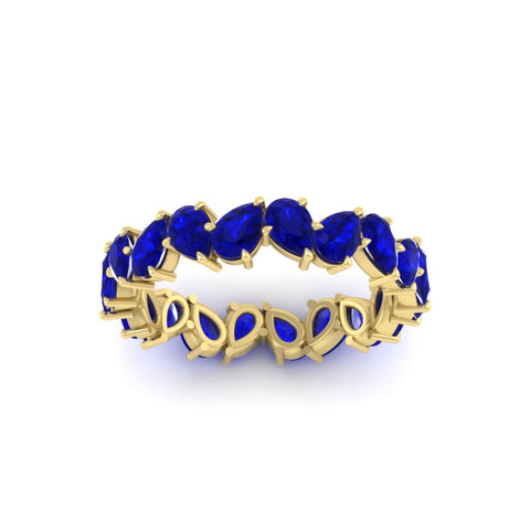 Pear Eternity Wedding Band Zig Zag