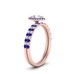 Load image into Gallery viewer, pear-shaped-sapphire-halo-wedding-ring-set-in-rose-gold-FD8523PEGSABL-NL-RG