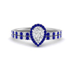Load image into Gallery viewer, pear-shaped-sapphire-halo-wedding-ring-set-in-white-gold-FD8523PEGSABL-NL-WG
