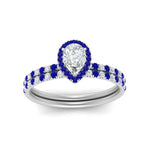 Load image into Gallery viewer, pear-shaped-sapphire-halo-wedding-ring-set-in-white-gold-FD8523PEGSABL-NL-WG
