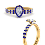 Load image into Gallery viewer, pear-shaped-sapphire-halo-wedding-ring-set-in-yellow-gold-FD8523PEGSABL-NL-YG