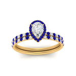 Load image into Gallery viewer, pear-shaped-sapphire-halo-wedding-ring-set-in-yellow-gold-FD8523PEGSABL-NL-YG
