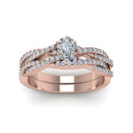 Load image into Gallery viewer, pear-shaped-simple-diamond-twisted-vine-bridal-ring-sets-in-14K-rose-gold-FD8233PE-NL-RG

