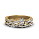 Load image into Gallery viewer, pear-shaped-simple-diamond-twisted-vine-bridal-ring-sets-in-14K-yellow-gold-FD8233PE-NL-YG
