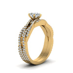 Load image into Gallery viewer, pear-shaped-simple-diamond-twisted-vine-bridal-ring-sets-in-14K-yellow-gold-FD8233PE-NL-YG
