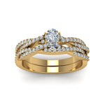 Load image into Gallery viewer, pear-shaped-simple-diamond-twisted-vine-bridal-ring-sets-in-14K-yellow-gold-FD8233PE-NL-YG
