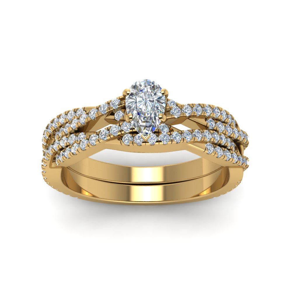 pear-shaped-simple-diamond-twisted-vine-bridal-ring-sets-in-14K-yellow-gold-FD8233PE-NL-YG