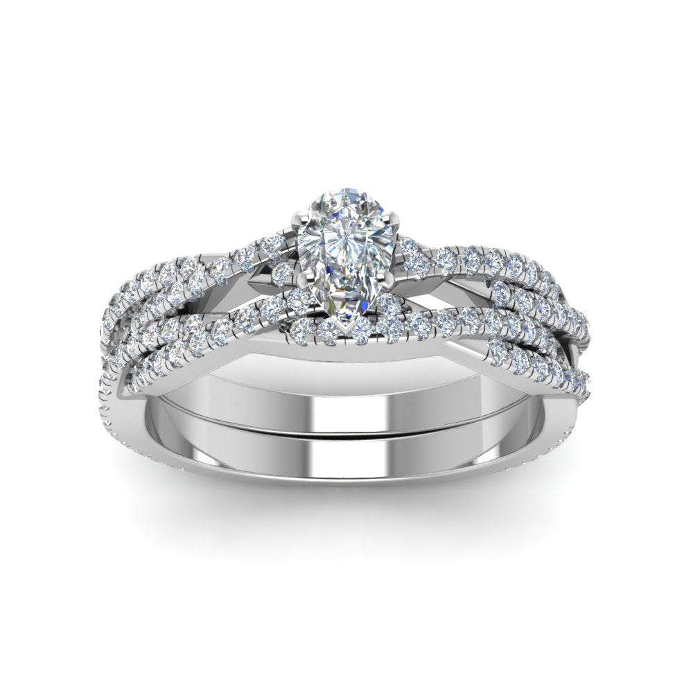 pear-shaped-simple-diamond-twisted-vine-bridal-ring-sets-in-950-Platinum-FD8233PE-NL-WG