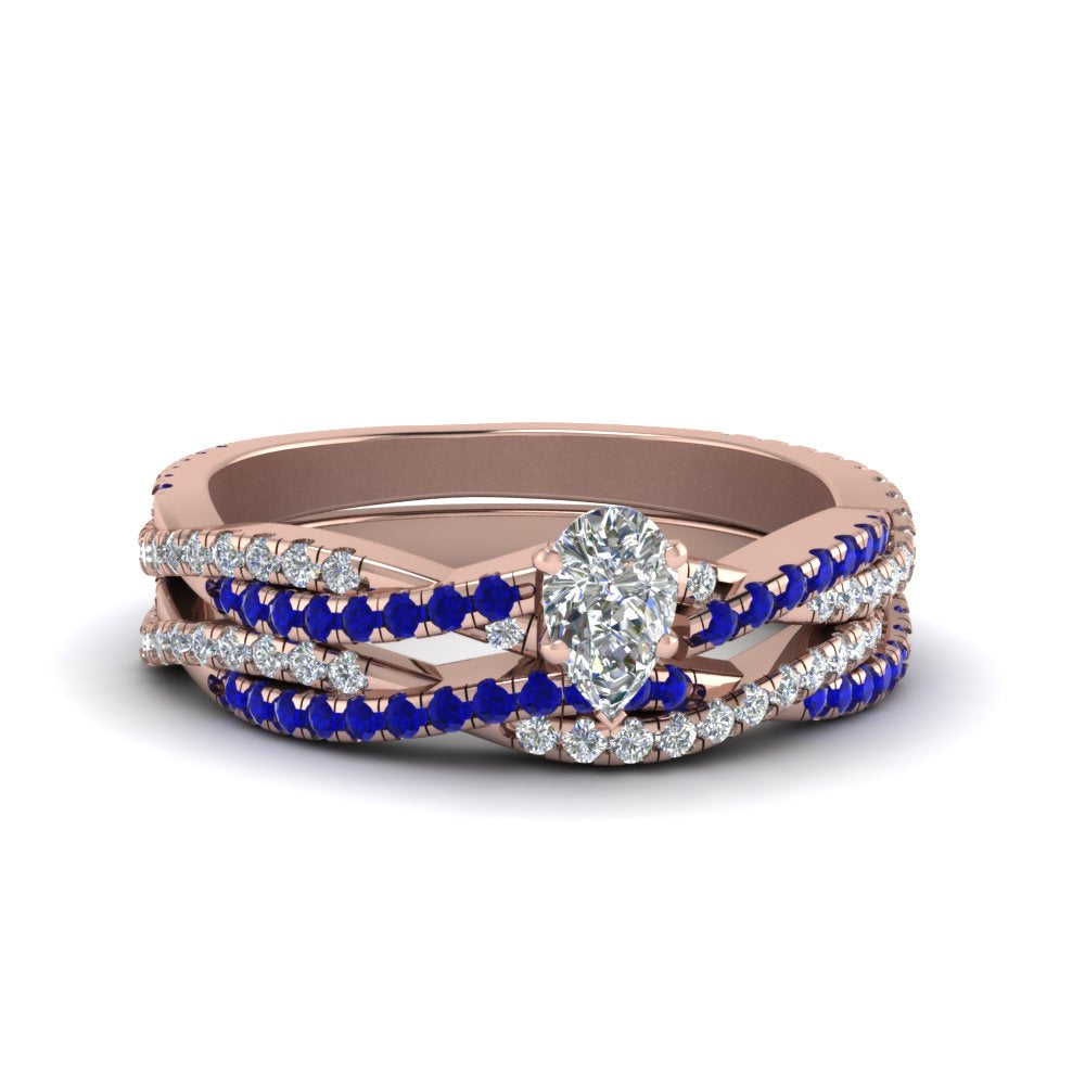 pear-shaped-simple-diamond-twisted-vine-bridal-ring-sets-with-blue-sapphire-in-14K-rose-gold-FD8233PEGSABL-NL-RG