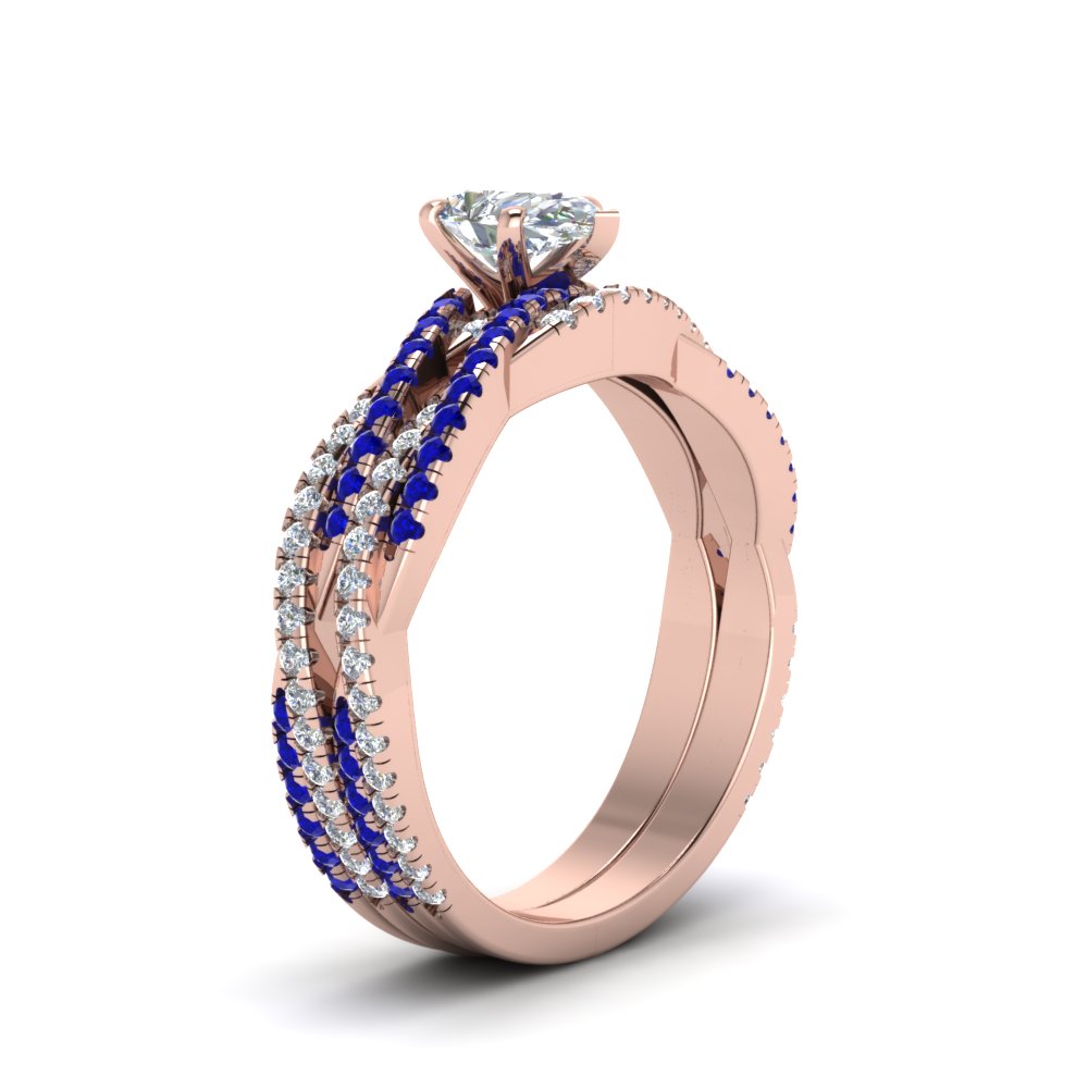pear-shaped-simple-diamond-twisted-vine-bridal-ring-sets-with-blue-sapphire-in-14K-rose-gold-FD8233PEGSABL-NL-RG