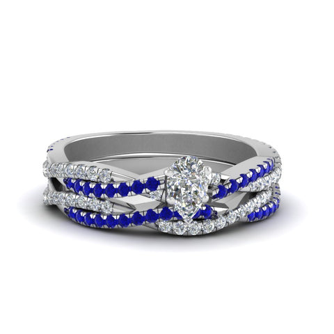 pear-shaped-simple-diamond-twisted-vine-bridal-ring-sets-with-blue-sapphire-in-14K-white-gold-FD8233PEGSABL-NL-WG