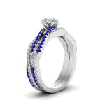 Load image into Gallery viewer, pear-shaped-simple-diamond-twisted-vine-bridal-ring-sets-with-blue-sapphire-in-14K-white-gold-FD8233PEGSABL-NL-WG
