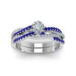 Load image into Gallery viewer, pear-shaped-simple-diamond-twisted-vine-bridal-ring-sets-with-blue-sapphire-in-950-Platinum-FD8233PEGSABL-NL-WG
