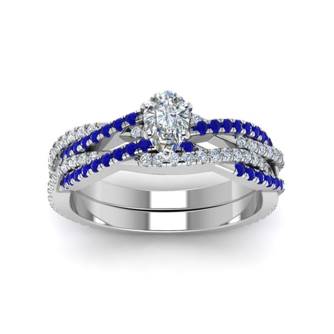 pear-shaped-simple-diamond-twisted-vine-bridal-ring-sets-with-blue-sapphire-in-950-Platinum-FD8233PEGSABL-NL-WG
