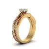 Load image into Gallery viewer, pear-shaped-simple-diamond-twisted-vine-bridal-ring-sets-with-orange-sapphire-in-14K-yellow-gold-FD8233PEGSAOR-NL-YG