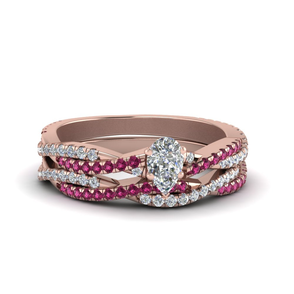 pear-shaped-simple-diamond-twisted-vine-bridal-ring-sets-with-pink-sapphire-in-14K-rose-gold-FD8233PEGSADRPI-NL-RG