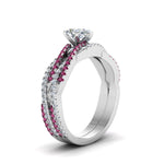 Load image into Gallery viewer, pear-shaped-simple-diamond-twisted-vine-bridal-ring-sets-with-pink-sapphire-in-950-Platinum-FD8233PEGSADRPI-NL-WG
