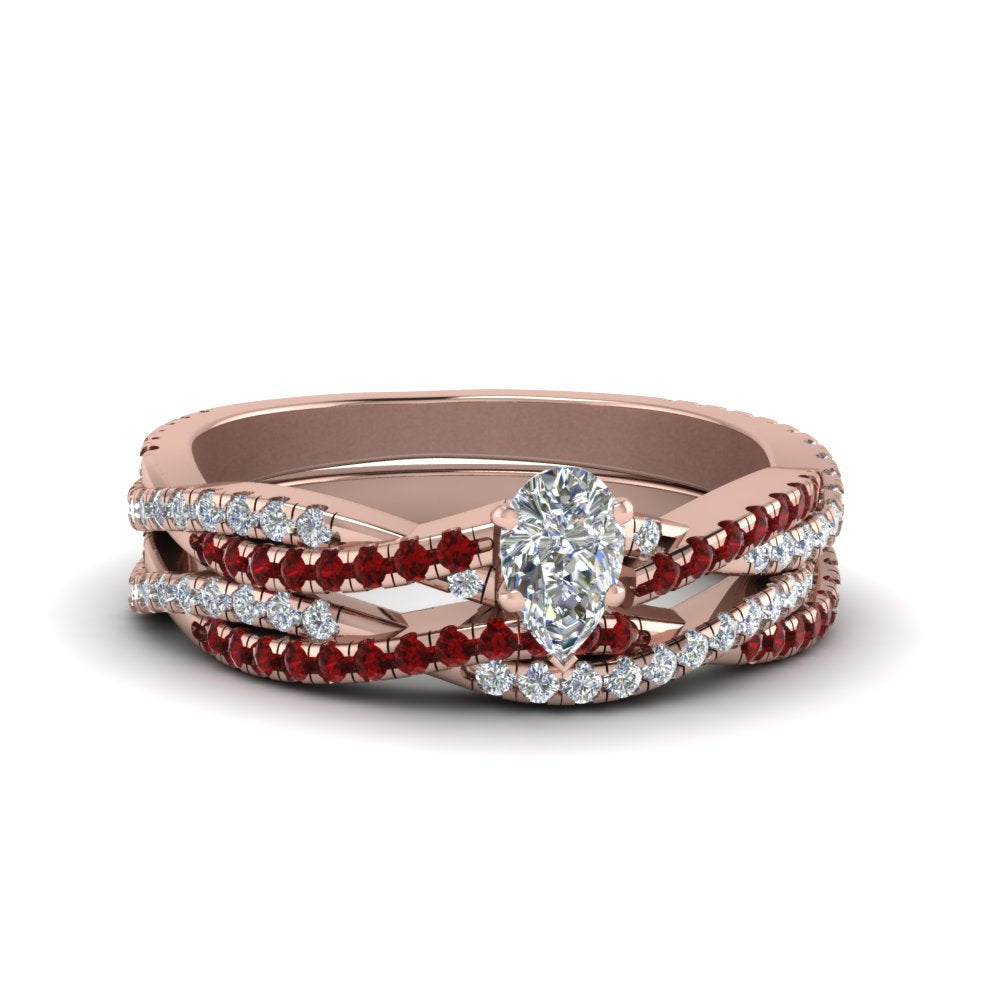 pear-shaped-simple-diamond-twisted-vine-bridal-ring-sets-with-ruby-in-14K-rose-gold-FD8233PEGRUDR-NL-RG
