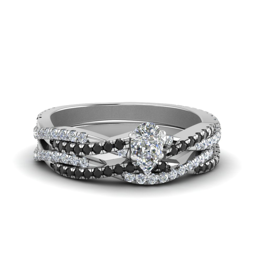 pear-shaped-simple-twisted-vine-bridal-ring-sets-with-black-diamond-in-14K-white-gold-FD8233PEGBLACK-NL-WG