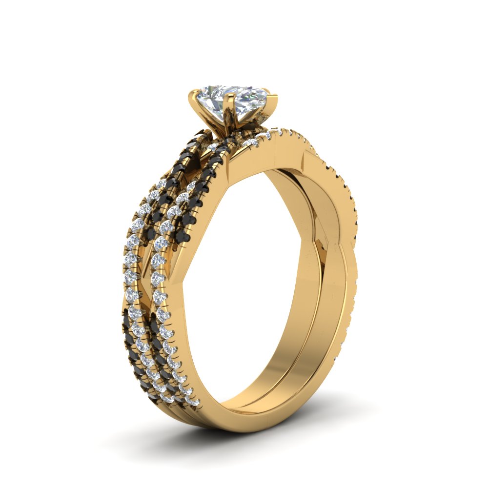 pear-shaped-simple-twisted-vine-bridal-ring-sets-with-black-diamond-in-14K-yellow-gold-FD8233PEGBLACK-NL-YG