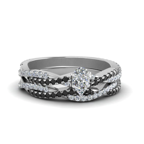 pear-shaped-simple-twisted-vine-bridal-ring-sets-with-black-diamond-in-950-Platinum-FD8233PEGBLACK-NL-WG