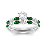 Load image into Gallery viewer, pear-shaped-single-prong-marquise-emerald-engagement-ring-and-band-in-FD9939PEGEMGR-NL-WG
