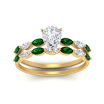 Load image into Gallery viewer, pear-shaped-single-prong-marquise-emerald-engagement-ring-and-band-in-FD9939PEGEMGR-NL-YG
