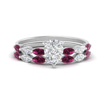 Load image into Gallery viewer, pear-shaped-single-prong-marquise-pink-sapphire-engagement-ring-and-band-in-FD9939PEGSADRPI-NL-WG
