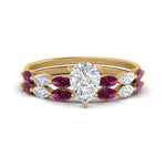 Load image into Gallery viewer, pear-shaped-single-prong-marquise-pink-sapphire-engagement-ring-and-band-in-FD9939PEGSADRPI-NL-YG
