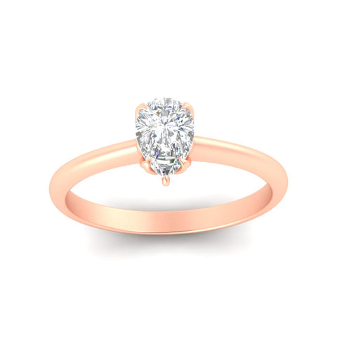 Pear Shaped Solitaire Cathedral Ring