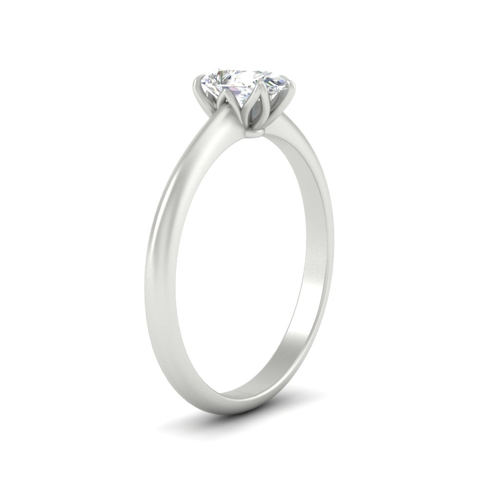 Pear Shaped Solitaire Cathedral Ring