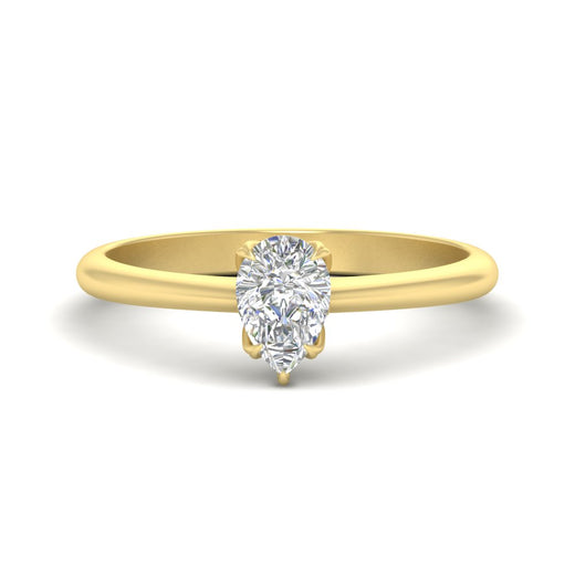 Pear Shaped Solitaire Cathedral Ring