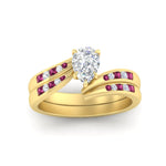 Load image into Gallery viewer, pear-shaped-swirl-channel-diamond-bridal-set-with-pink-sapphire-in-yellow-gold-FDENS4028PEGSADRPI-NL-YG.jpg
