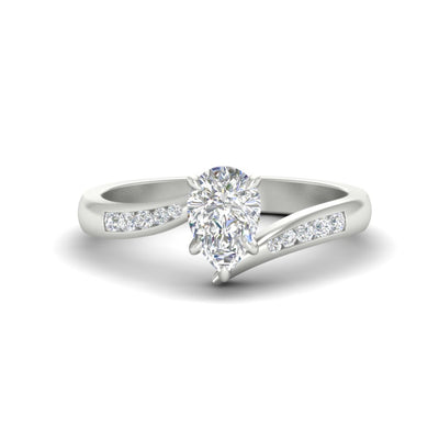 Pear Shaped Channel Set Swirl Diamond Ring