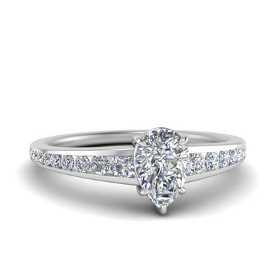 Pear Diamond Graduated Channel Accented Ring