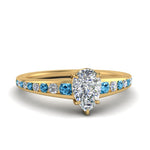 Load image into Gallery viewer, pear-shaped-swirl-engraved-channel-accent-diamond-engagement-ring-with-blue-topaz-in-FD122866PERGICBLTO-NL-YG
