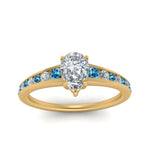 Load image into Gallery viewer, pear-shaped-swirl-engraved-channel-accent-diamond-engagement-ring-with-blue-topaz-in-FD122866PERGICBLTO-NL-YG
