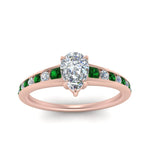 Load image into Gallery viewer, pear-shaped-swirl-engraved-channel-accent-diamond-engagement-ring-with-emerald-in-FD122866PERGEMGR-NL-RG
