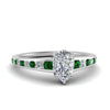 Load image into Gallery viewer, pear-shaped-swirl-engraved-channel-accent-diamond-engagement-ring-with-emerald-in-FD122866PERGEMGR-NL-WG