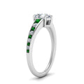 Thumbnail 20 - pear-shaped-swirl-engraved-channel-accent-diamond-engagement-ring-with-emerald-in-FD122866PERGEMGR-NL-WG