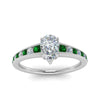 Load image into Gallery viewer, pear-shaped-swirl-engraved-channel-accent-diamond-engagement-ring-with-emerald-in-FD122866PERGEMGR-NL-WG
