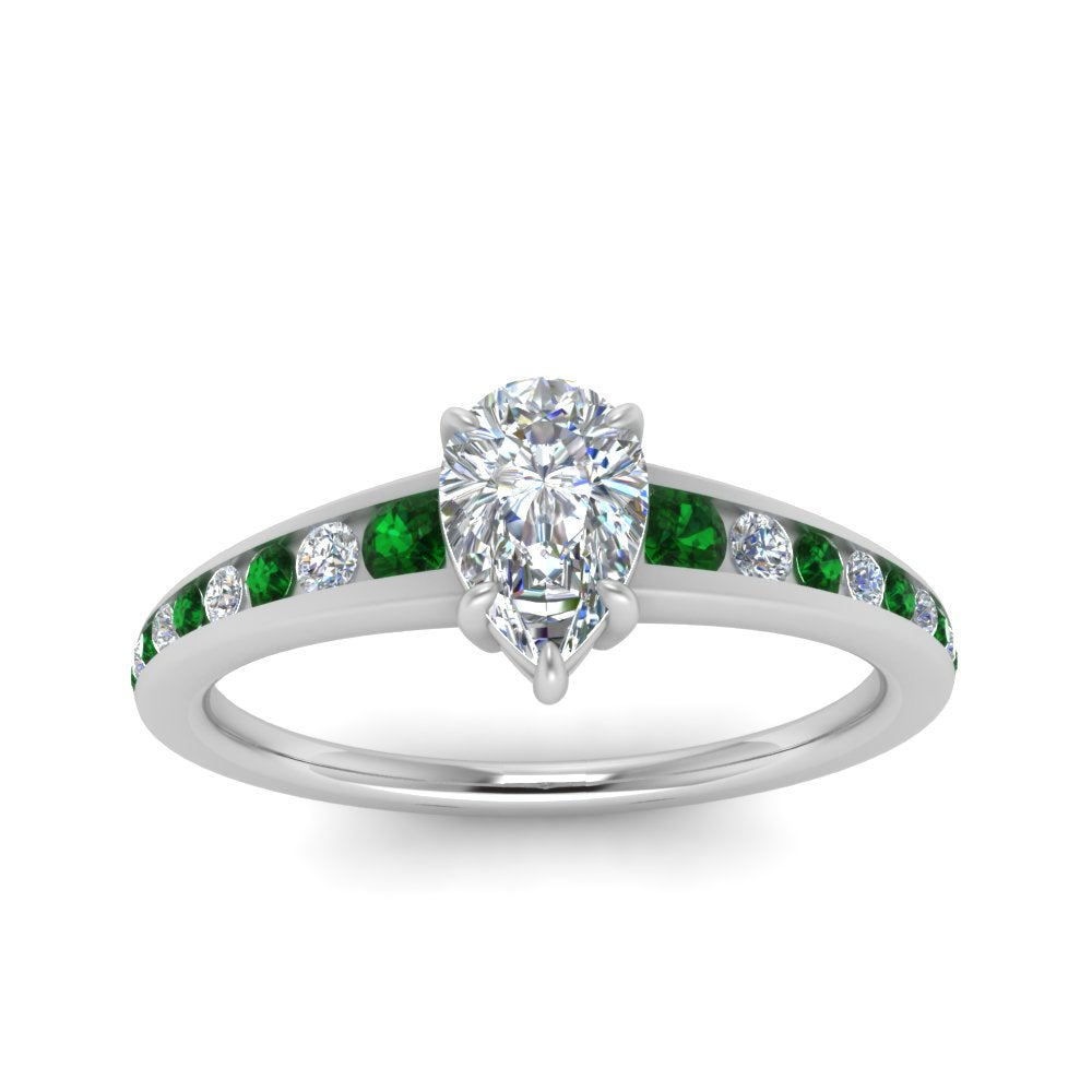 pear-shaped-swirl-engraved-channel-accent-diamond-engagement-ring-with-emerald-in-FD122866PERGEMGR-NL-WG