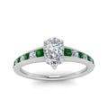 Thumbnail 19 - pear-shaped-swirl-engraved-channel-accent-diamond-engagement-ring-with-emerald-in-FD122866PERGEMGR-NL-WG