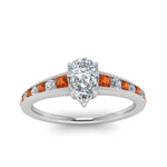 Load image into Gallery viewer, pear-shaped-swirl-engraved-channel-accent-diamond-engagement-ring-with-orange-sapphire-in-FD122866PERGSAOR-NL-WG
