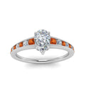 Thumbnail 13 - pear-shaped-swirl-engraved-channel-accent-diamond-engagement-ring-with-orange-sapphire-in-FD122866PERGSAOR-NL-WG