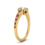 Load image into Gallery viewer, pear-shaped-swirl-engraved-channel-accent-diamond-engagement-ring-with-orange-sapphire-in-FD122866PERGSAOR-NL-YG
